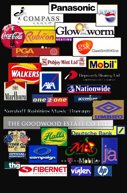 logos of companies with names. tattoo *The display of these logos company names and logos.
